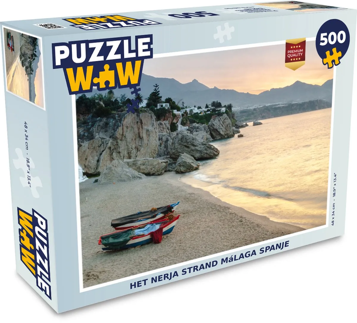 PuzzleWow Legpuzzel Nerja Strand Málaga Spanje 500 Stuks