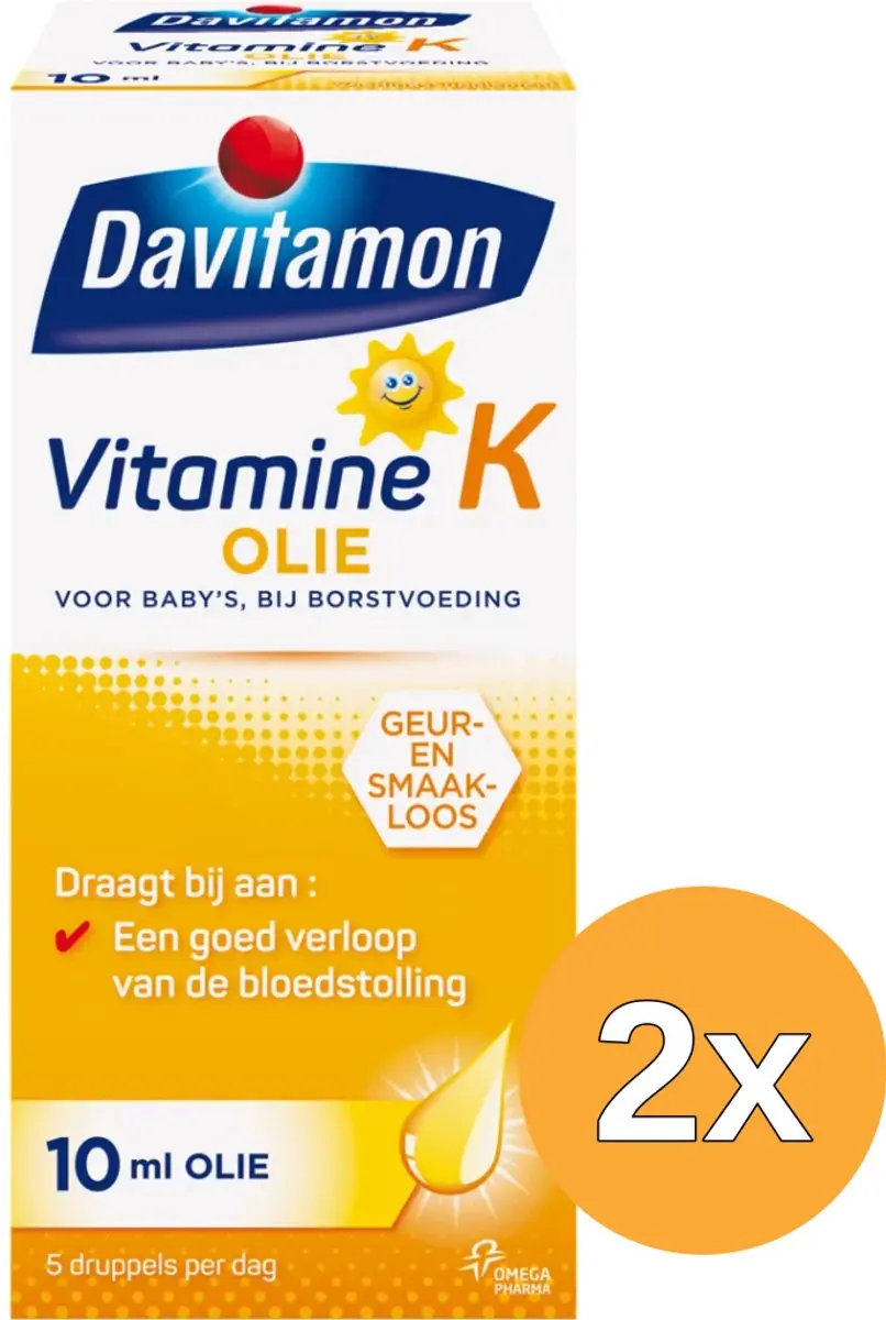 2x Davitamon Vitamine K olie (10 ml)
