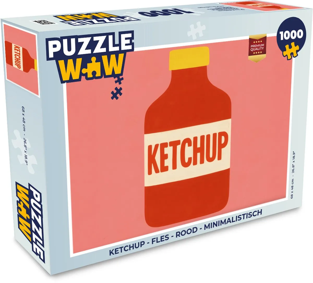 PuzzleWow Ketchup Fles Legpuzzel 1000 Stuks - Rood