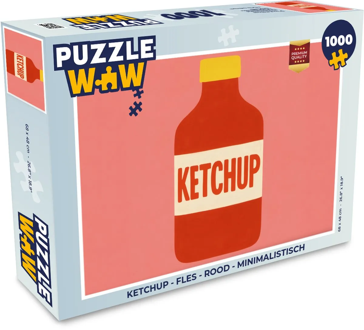 PuzzleWow Ketchup Fles Legpuzzel 1000 Stuks - Rood