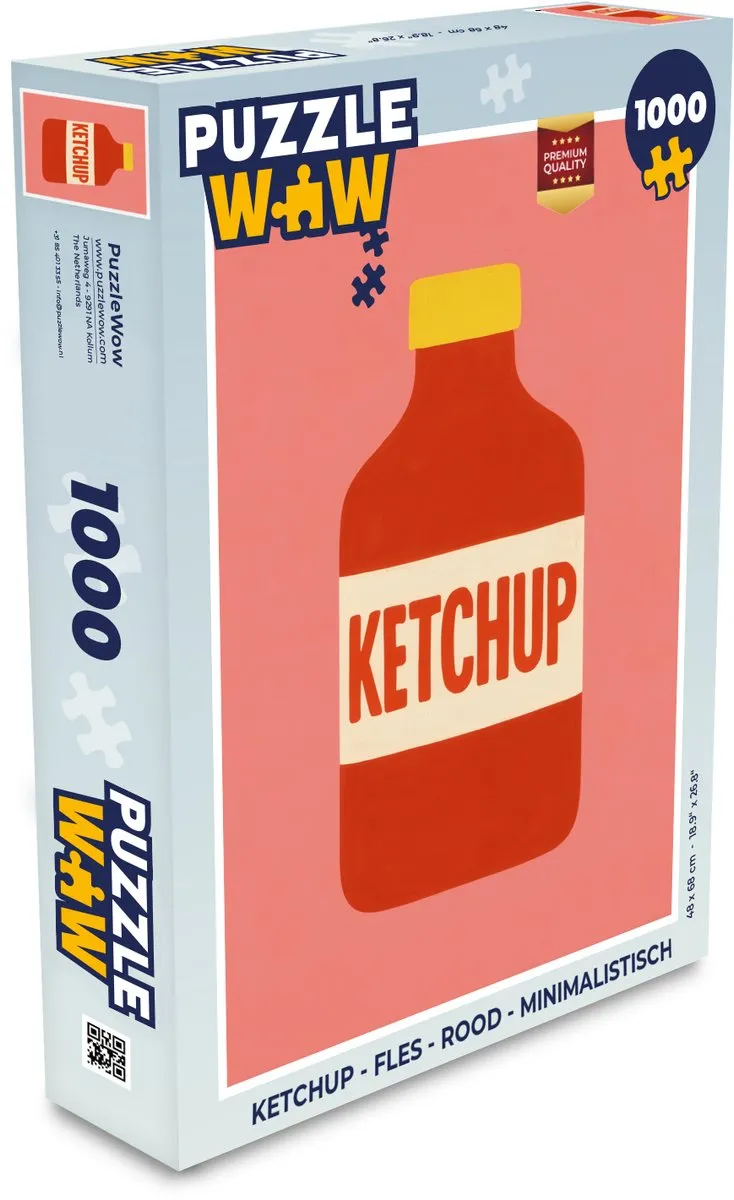 PuzzleWow Ketchup Fles Legpuzzel 1000 Stuks