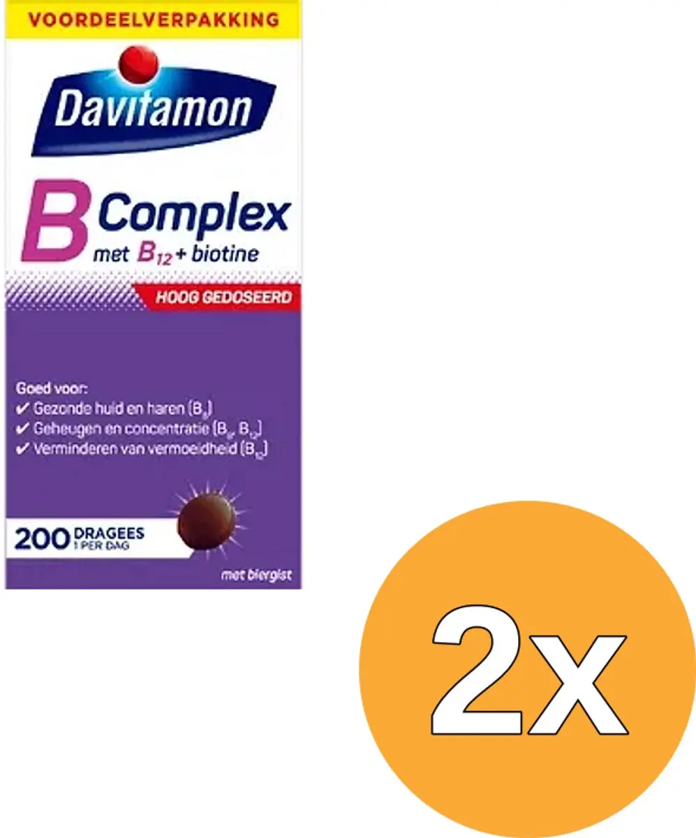 2x Davitamon Vitamine B Complex Forte (200 Stuks)