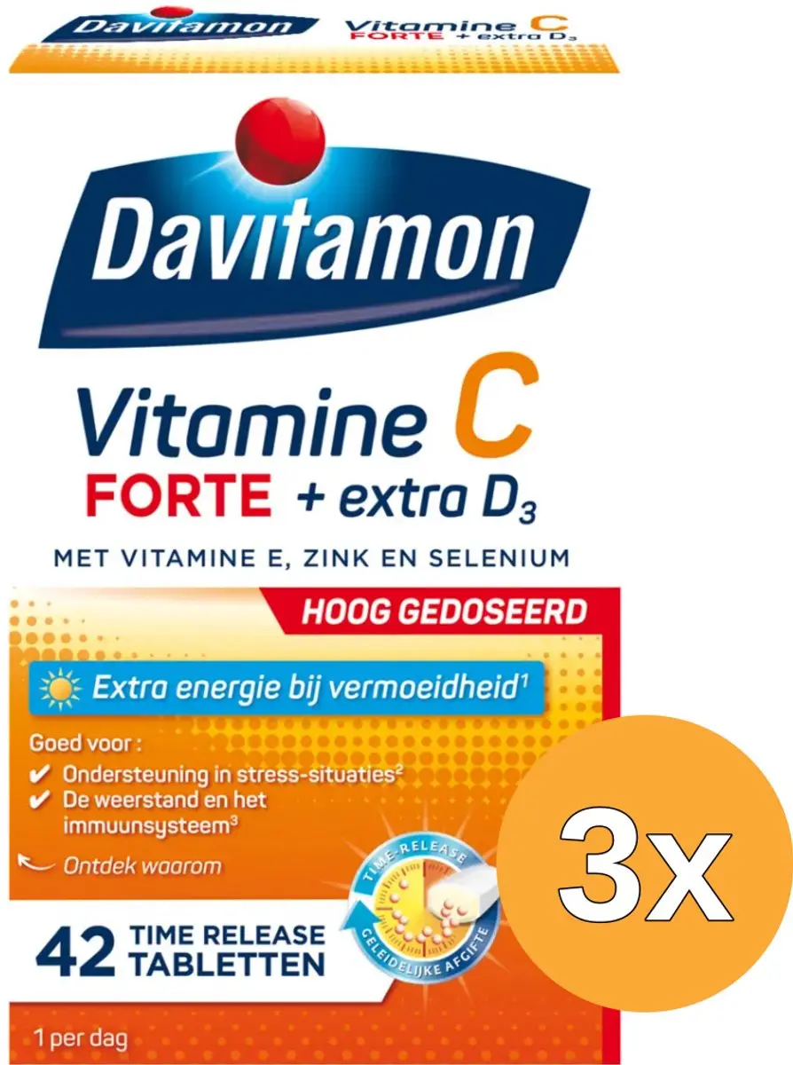 3x Davitamon C time-release (42 tabletten)