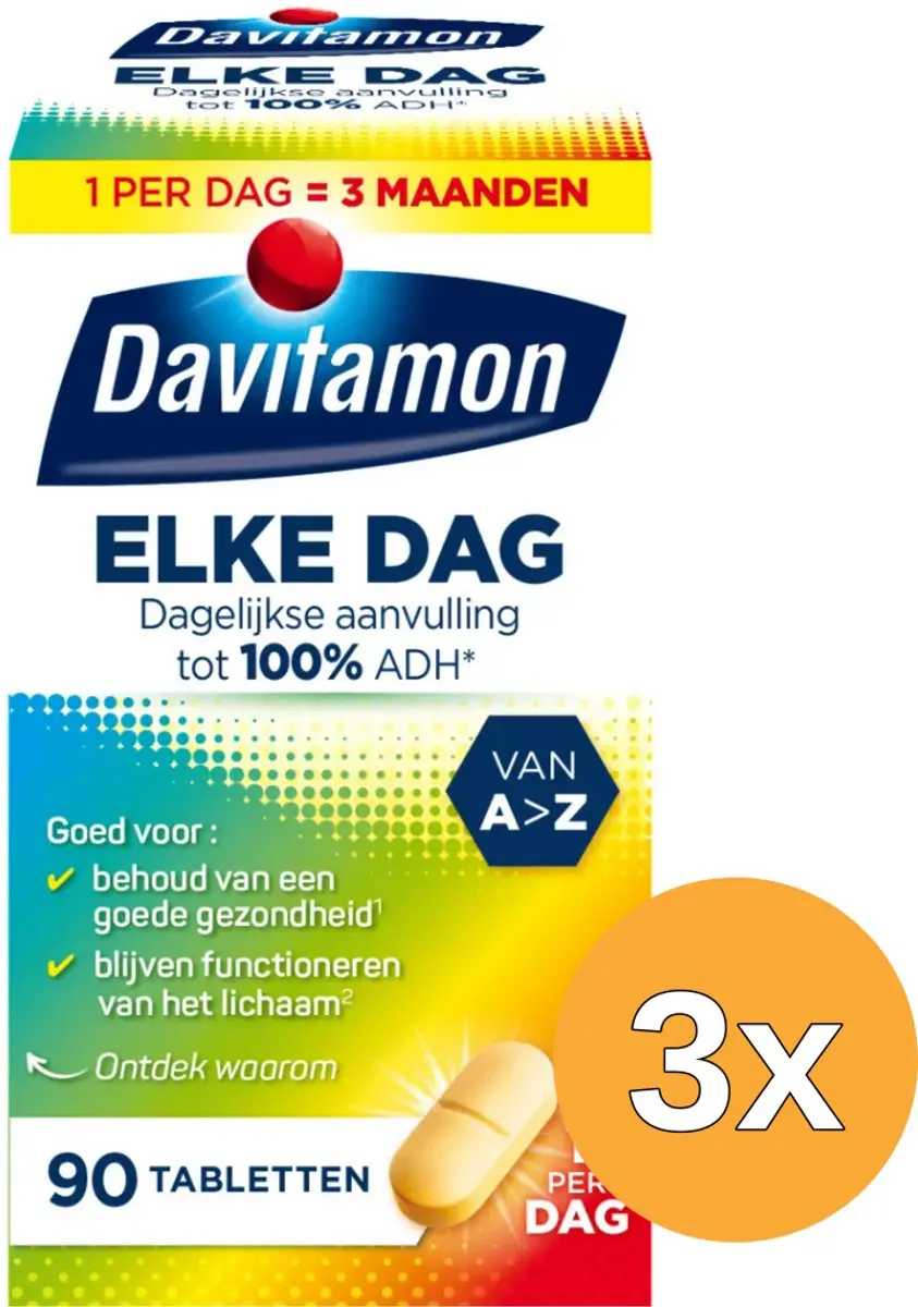3x Davitamon Elke dag (90 tabletten)