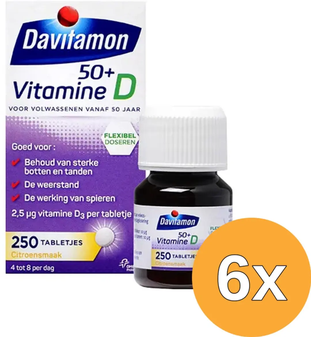6x Davitamon Vitamine D 50+ (250 tabletten)