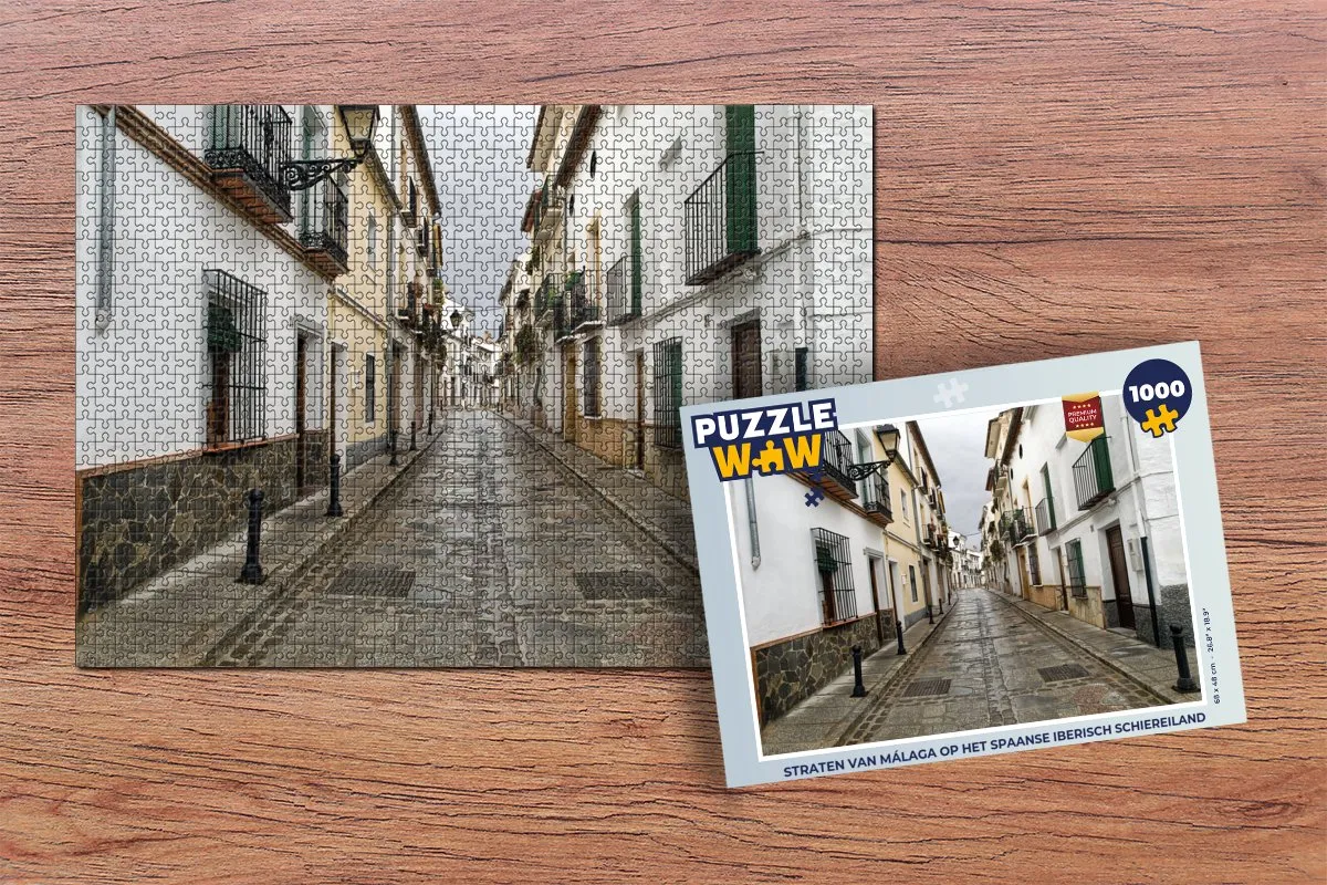 PuzzleWow Straten van Málaga Legpuzzel 1000 Stuks - Multicolor