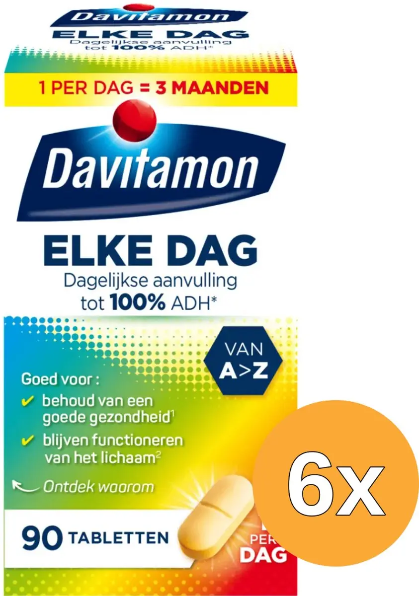 6x Davitamon Elke dag (90 tabletten)