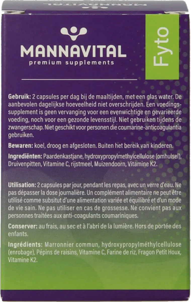 Mannavital Venoton 60 Vegetarische Capsules