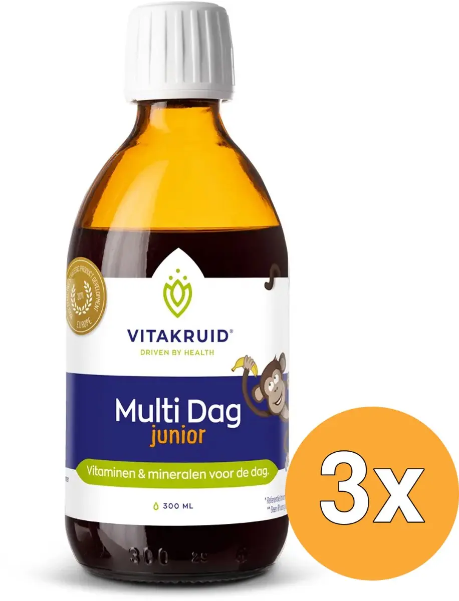 3x Vitakruid Multi Dag Junior 100% Vegan (300 ml)