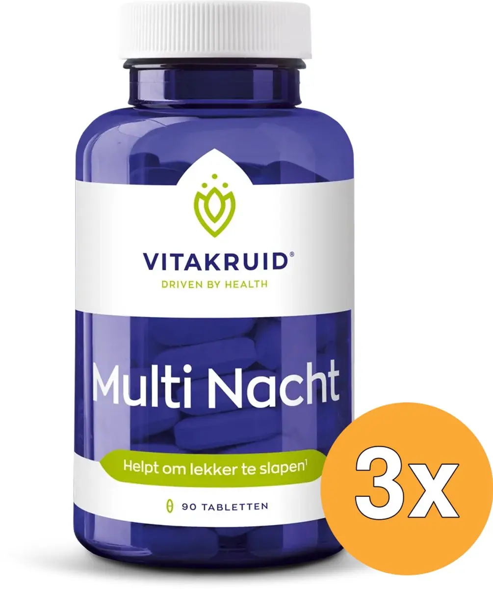 3x Vitakruid Multi Nacht HD 100% Vegan (90 tabletten)