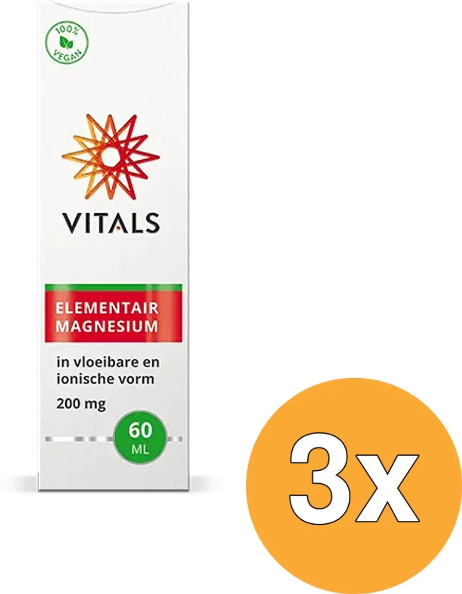 3x Vitals Elementair Magnesium (60 ml)