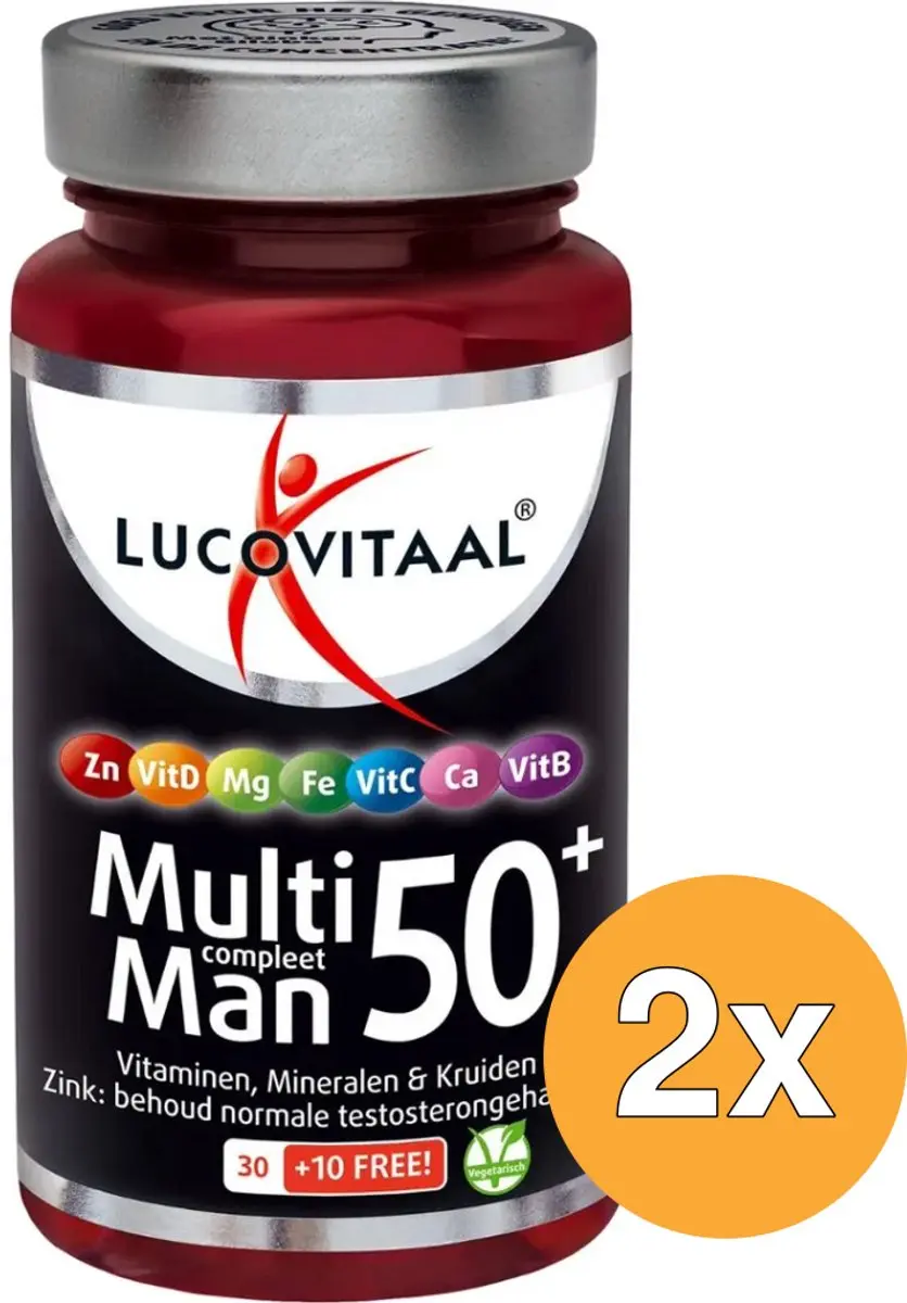 2x Lucovitaal Multi Compleet Man 50+ (40 tabletten)