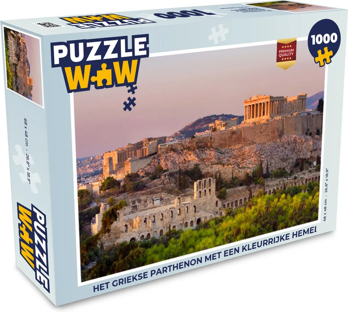 PuzzleWow Het Griekse Parthenon Legpuzzel 1000 Stuks - Multicolor