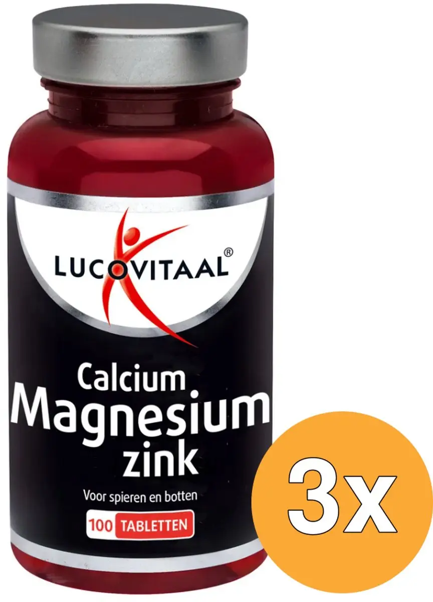 3x Lucovitaal Calcium Magnesium Zink (100 tabletten)