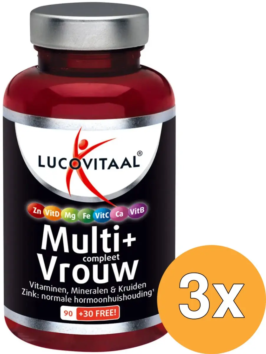 3x Lucovitaal Multivitamine Vrouw (120 tabletten)
