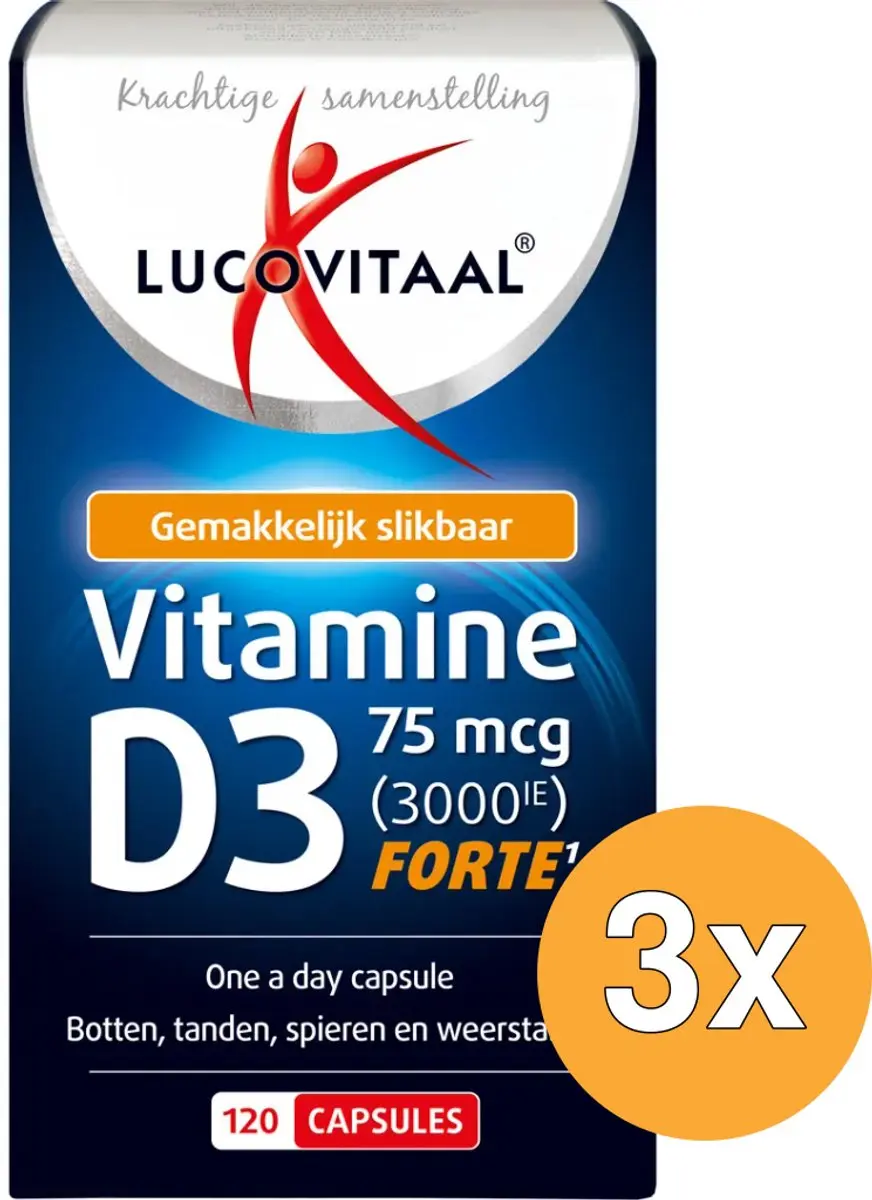 3x Lucovitaal D3 75mcg (120 capsules)