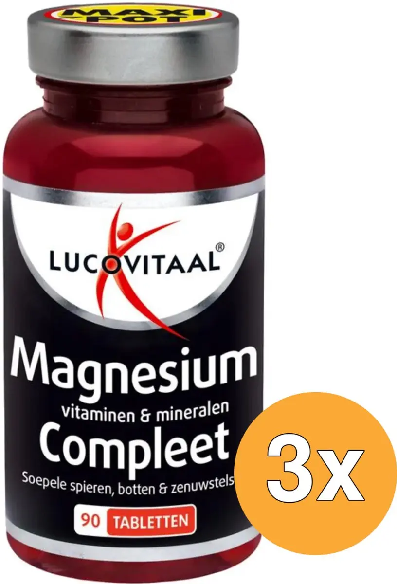 3x Lucovitaal Magnesium, Vitaminen & Mineralen Compleet (90 tabletten)