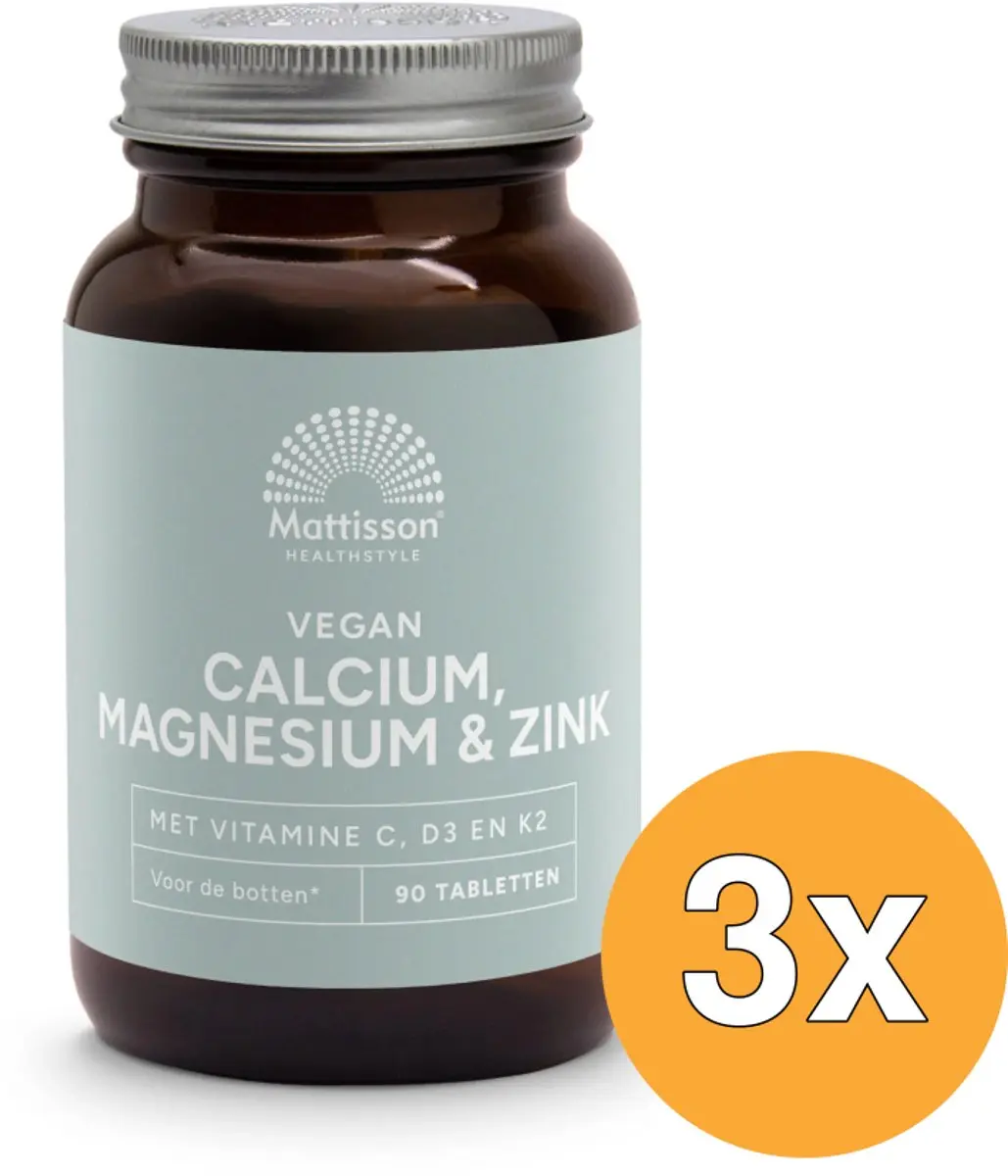 3x Mattisson Calcium Magnesium & Zink (90 tabletten)