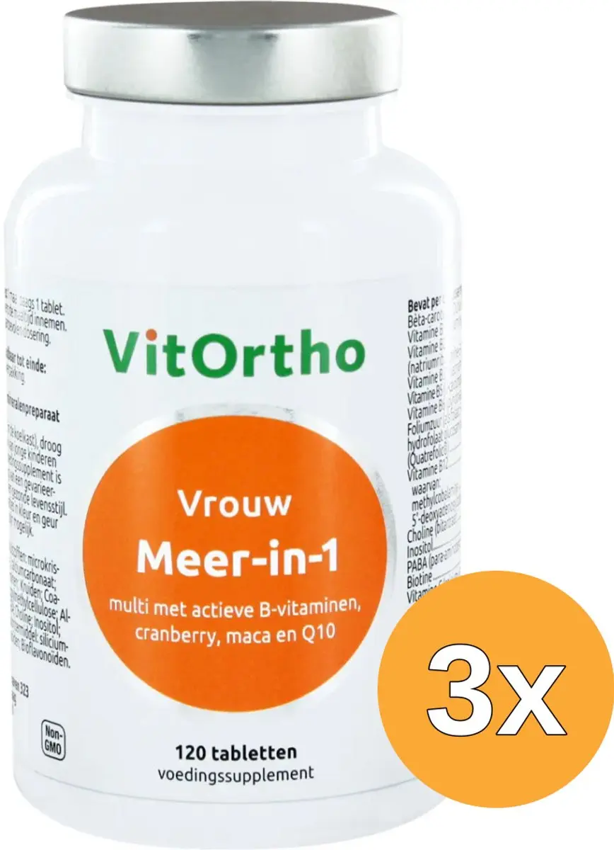 3x VitOrtho Meer in 1 vrouw (120 tabletten)