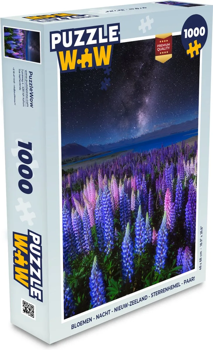 PuzzleWow Lupine Nacht Sterrenhemel - 1000 Stuks - Multicolor