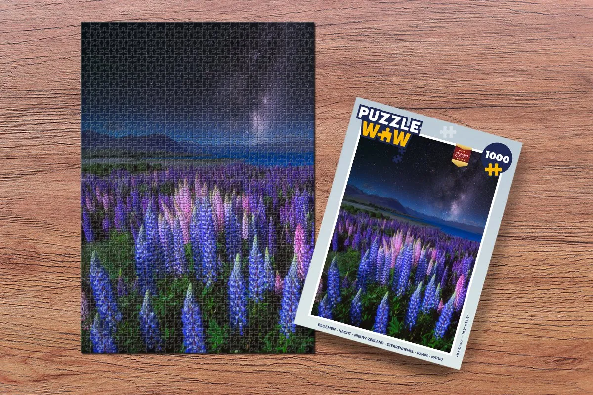 PuzzleWow Lupine Nacht Sterrenhemel - 1000 Stuks - Multicolor