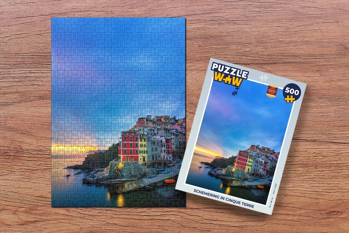 PuzzleWow Schemering in Cinque Terre Legpuzzel 500 Stuks - Multicolor