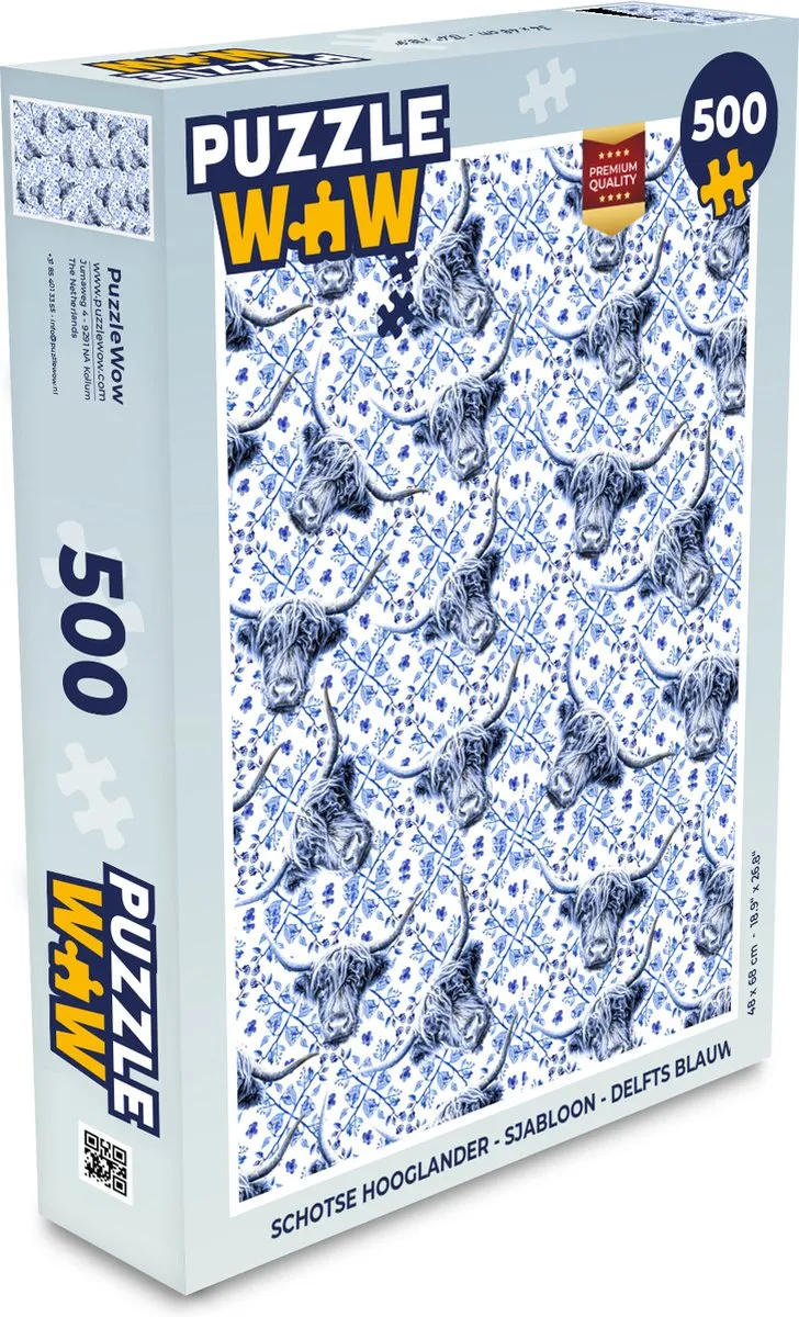 PuzzleWow Schotse Hooglander Legpuzzel 500 Stuks