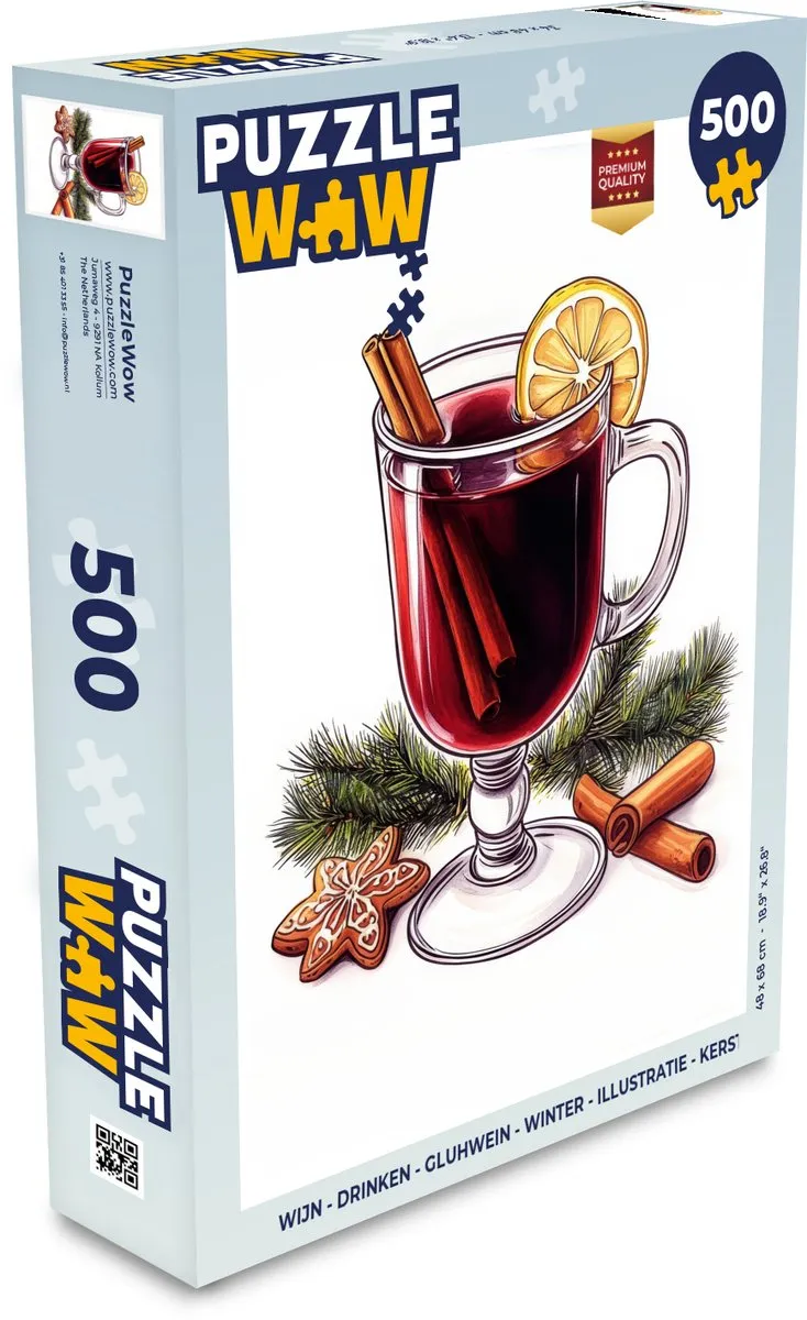 PuzzleWow Glühwein Kerstpuzzel 500 Stuks