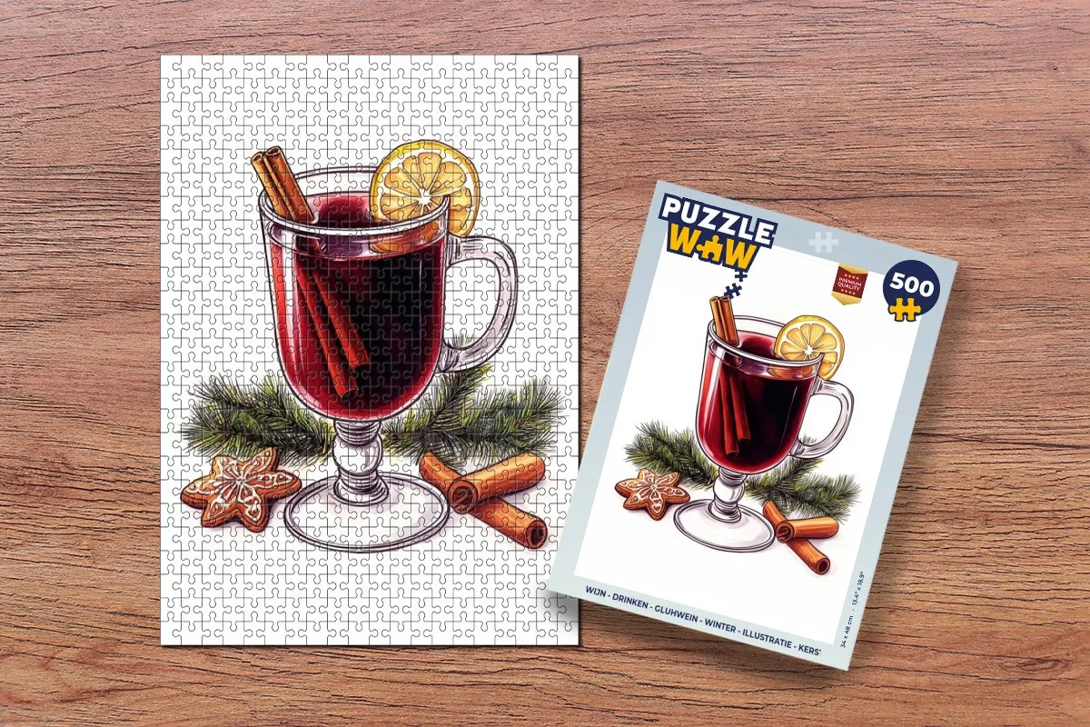 PuzzleWow Glühwein Kerstpuzzel 500 Stuks - Winter