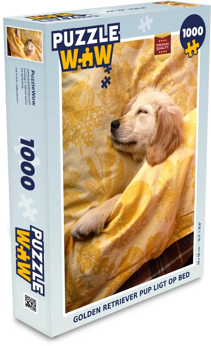 PuzzleWow Golden Retriever Pup Legpuzzel 1000 Stuks