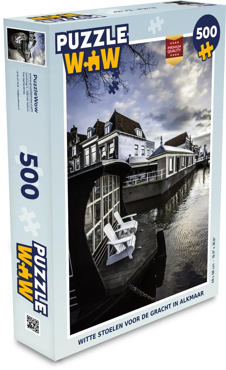 PuzzleWow Alkmaar Boot Gracht Legpuzzel 500 Stuks