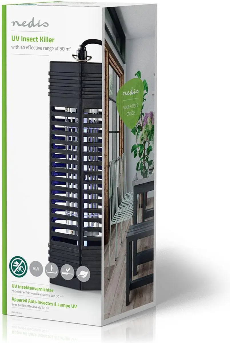 Nedis Elektrische Muggenlamp 6W - Zwart