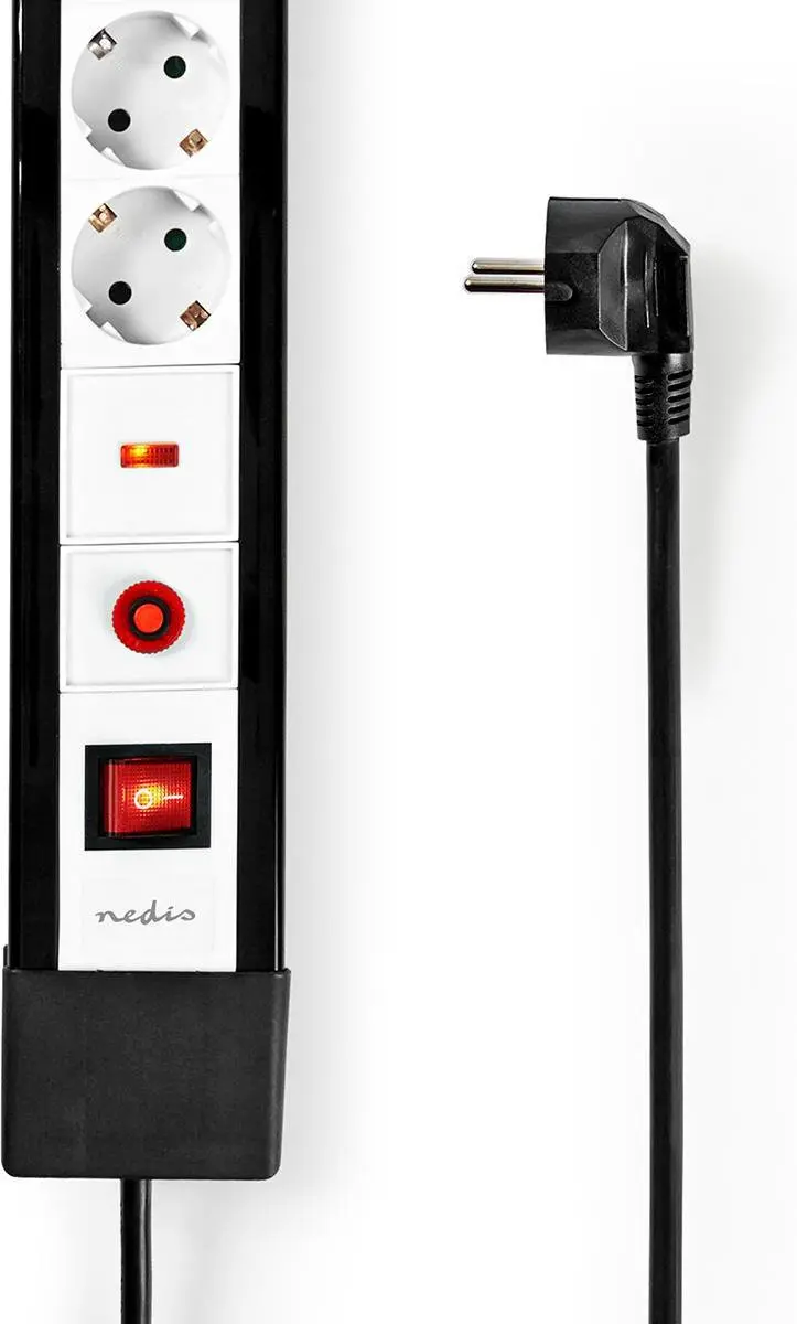 Nedis Stekkerdoos 4-wegs 3500W 3m - Zwart