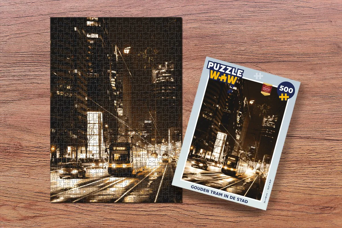 PuzzleWow Tram Straat Legpuzzel 500 Stuks - Multicolor