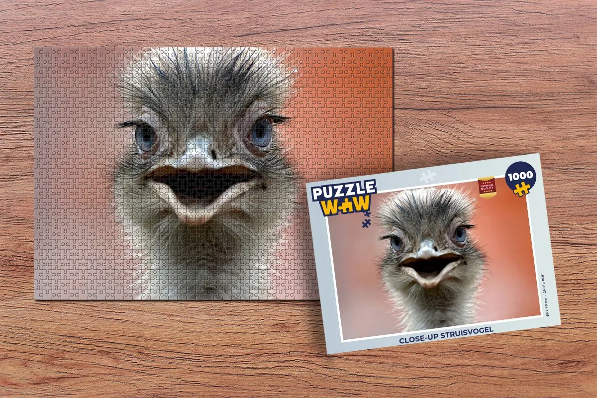 PuzzleWow Close-up Struisvogel Legpuzzel 1000 Stuks - Multicolor