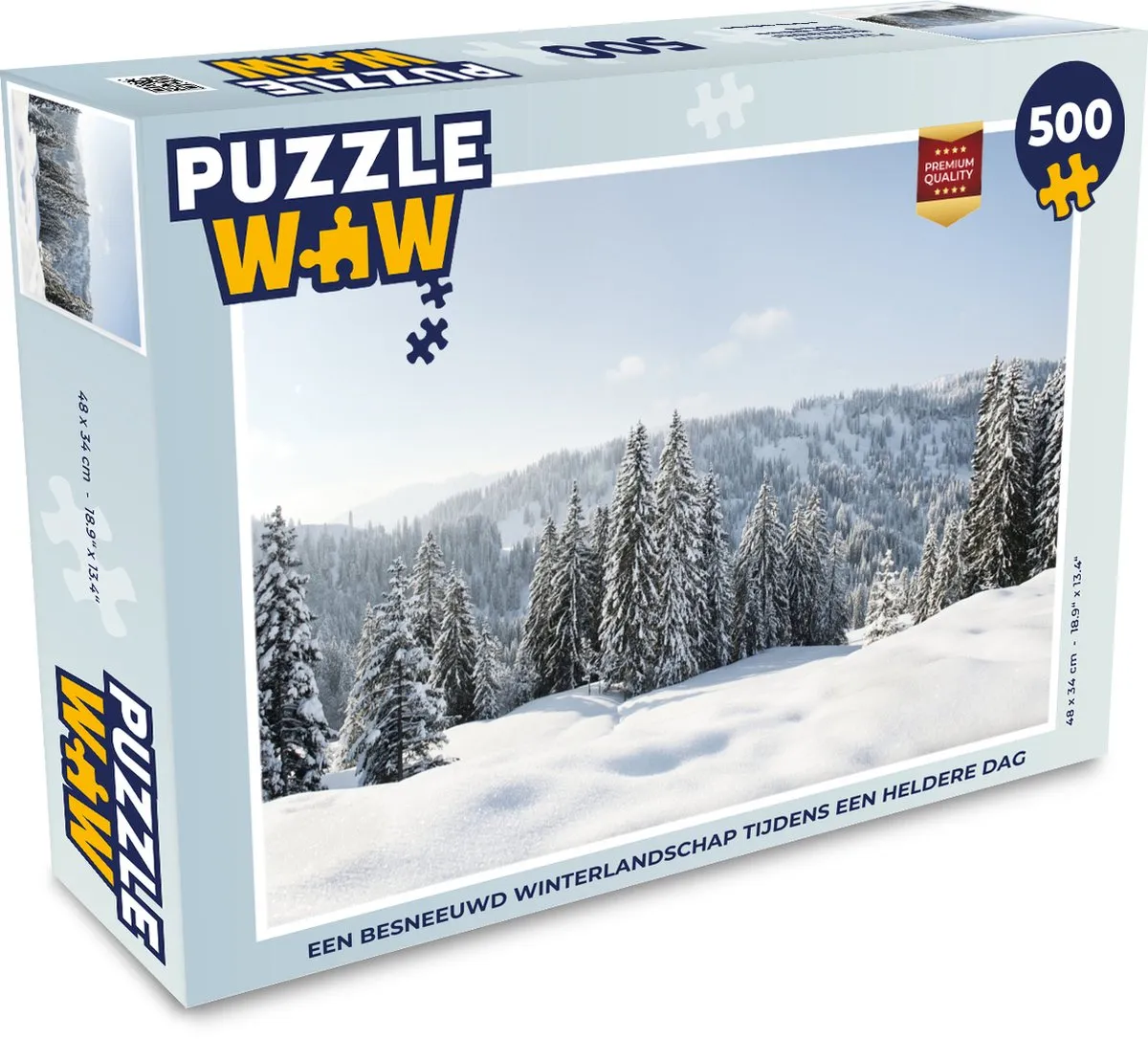 PuzzleWow Legpuzzel 500 Stuks - Besneeuwd Winterlandschap - Multicolor