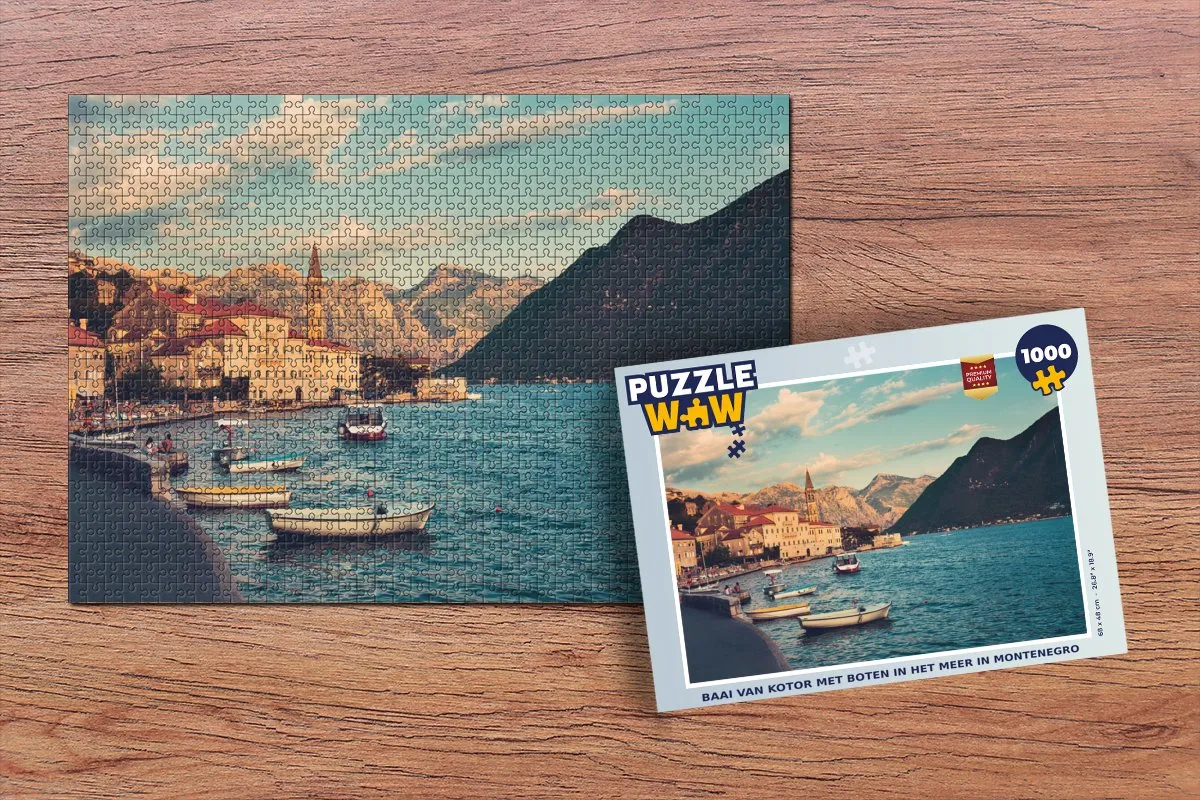 PuzzleWow Legpuzzel Baai van Kotor 1000 Stuks - Multicolor