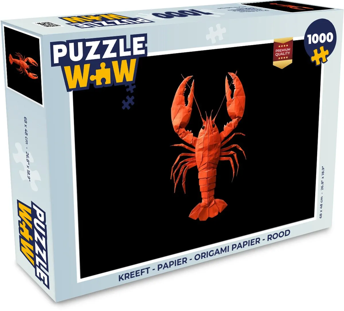 PuzzleWow Kreeft Origami Papier Legpuzzel 1000 Stuks - Rood