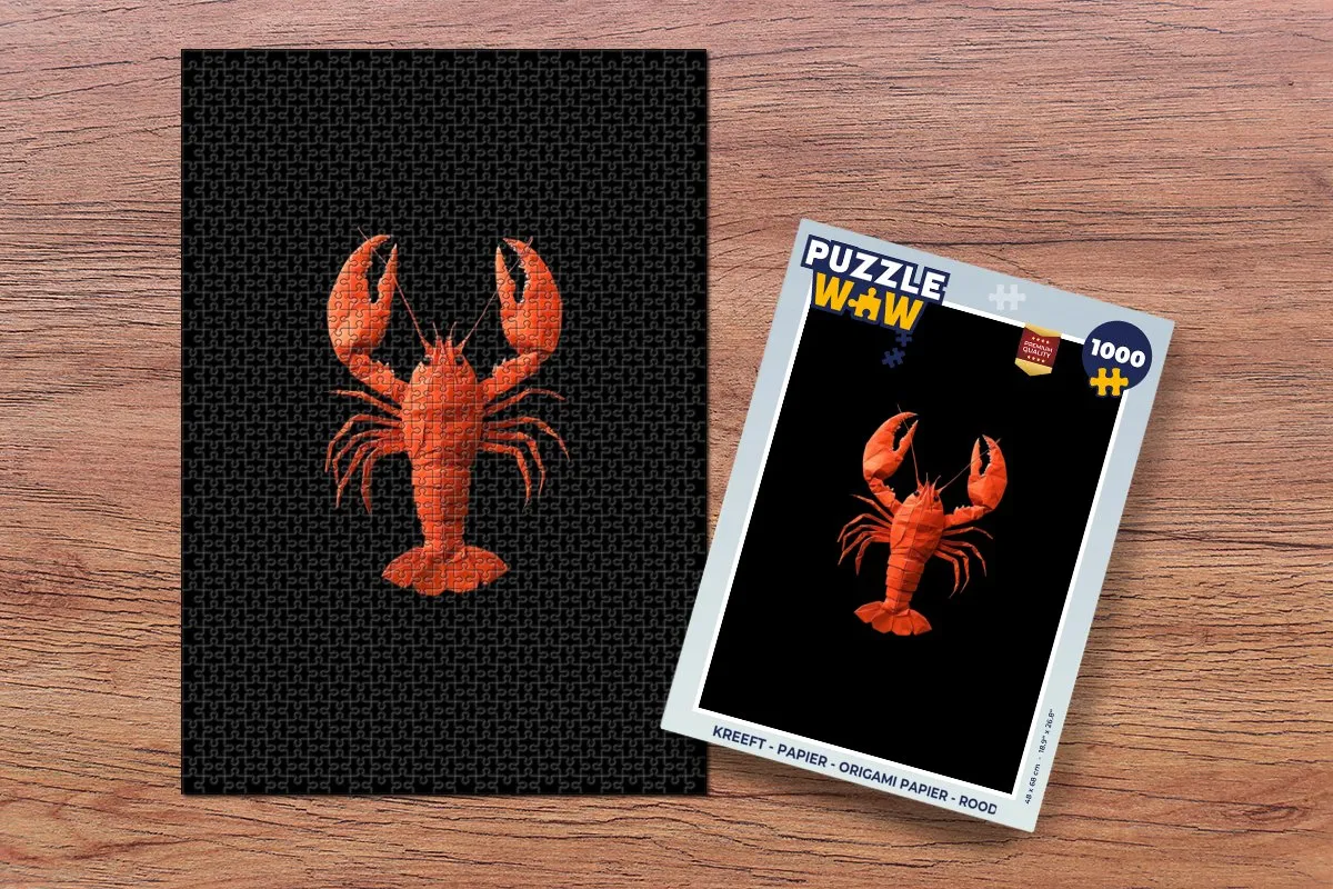 PuzzleWow Kreeft Origami Papier Legpuzzel 1000 Stuks - Rood