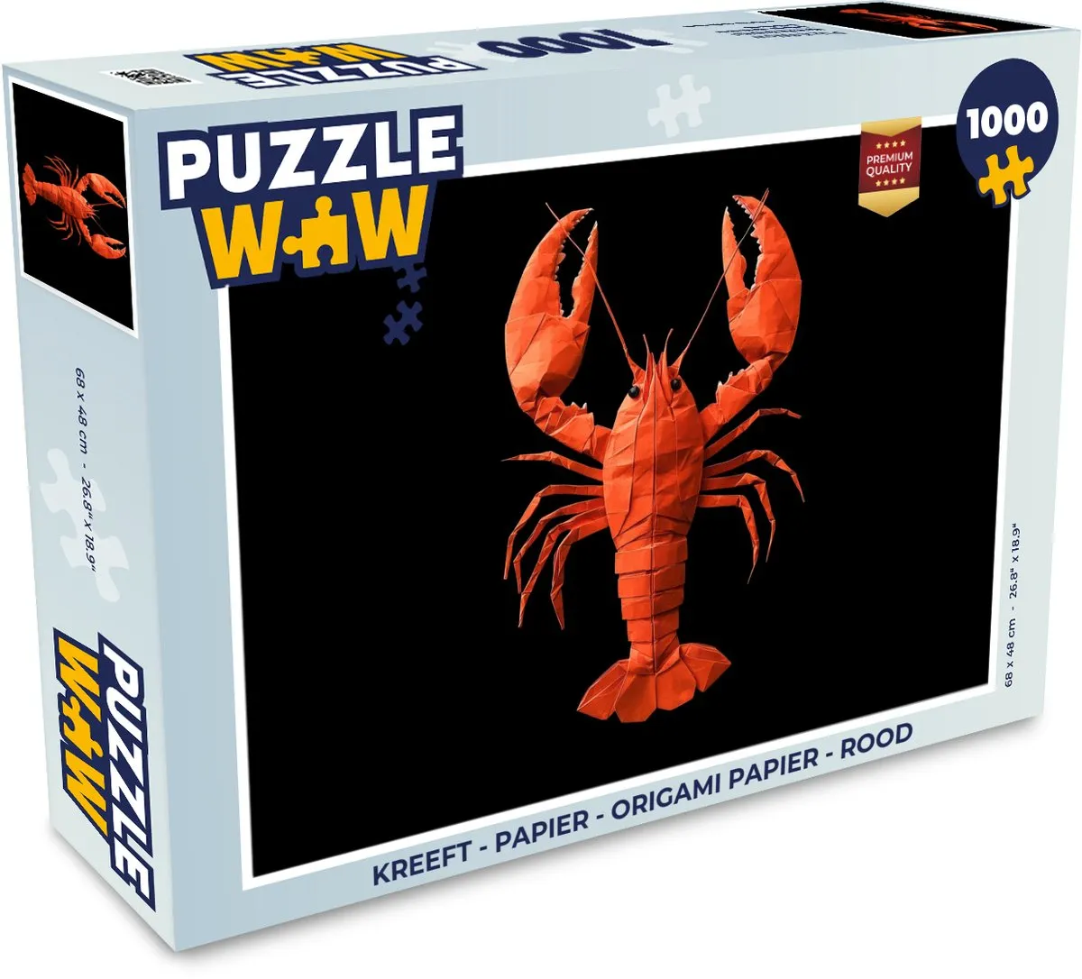 PuzzleWow Kreeft Origami Papier Legpuzzel 1000 Stuks - Rood