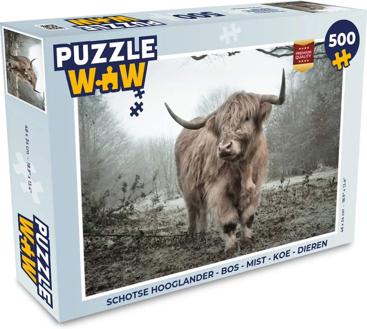 PuzzleWow Schotse Hooglander Legpuzzel 500 Stuks - Multicolor