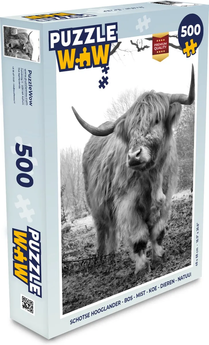 PuzzleWow Schotse Hooglander Legpuzzel 500 Stuks - Multicolor
