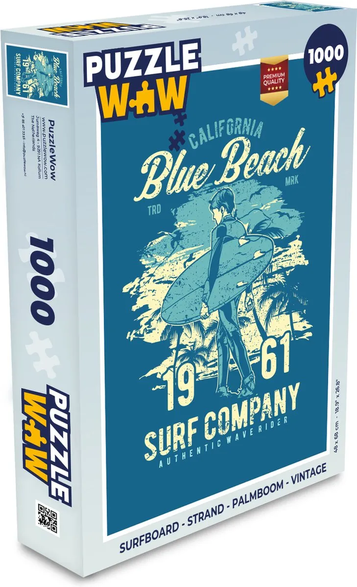 PuzzleWow Surfboard Legpuzzel 1000 Stuks
