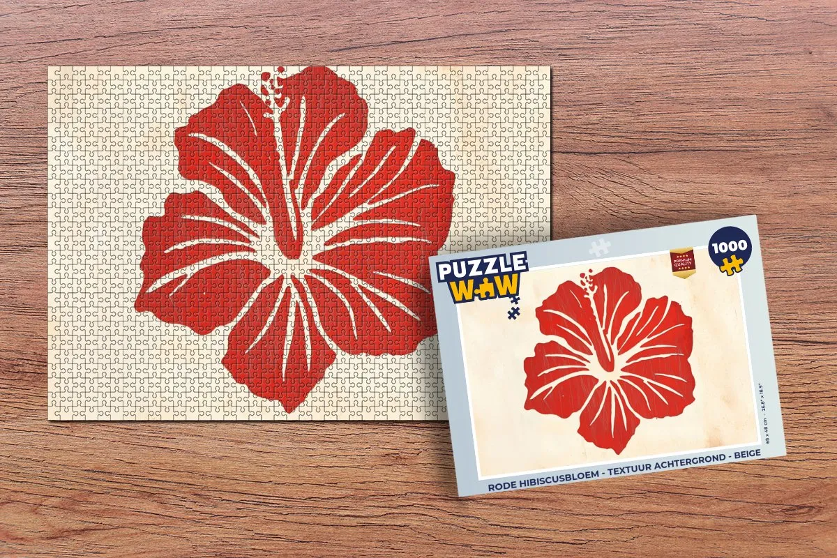 PuzzleWow Legpuzzel Rode Hibiscusbloem 1000 Stuks