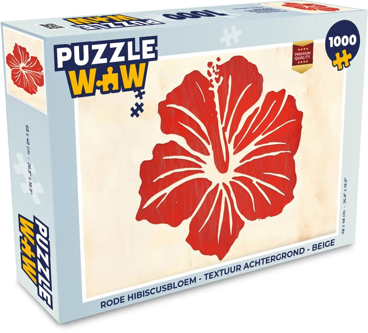 PuzzleWow Legpuzzel Rode Hibiscusbloem 1000 Stuks