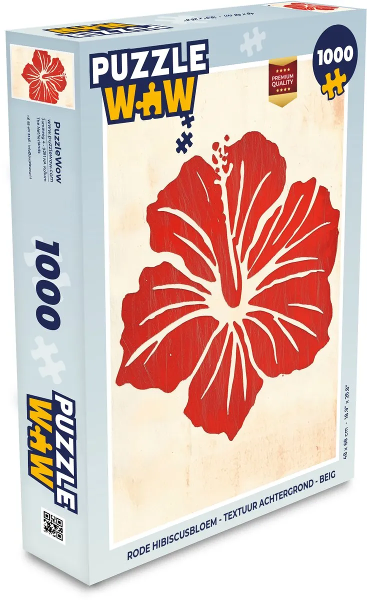 PuzzleWow Legpuzzel Rode Hibiscusbloem 1000 Stuks