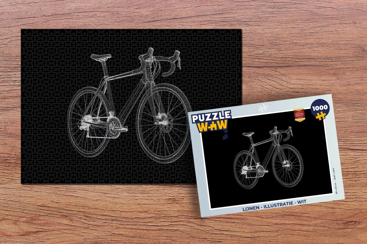 PuzzleWow Puzzel Lijnen Illustratie 1000 Stuks - Wit