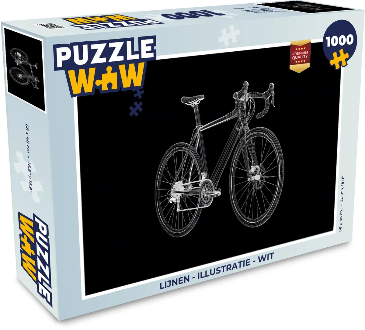 PuzzleWow Puzzel Lijnen Illustratie 1000 Stuks - Wit