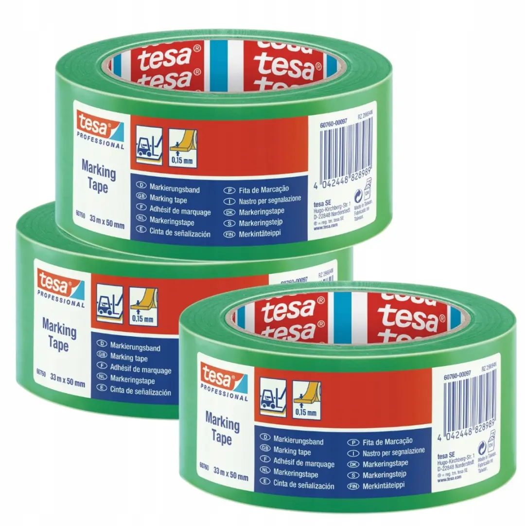 Tesa Professionele Groene PVC Waarschuwingstape 33m x 50mm