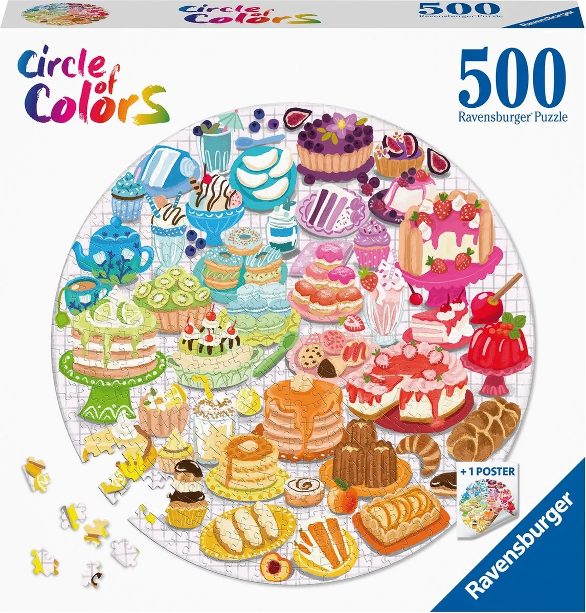Ravensburger Round Puzzle Circle of Colors 500 Stuks - Multicolor